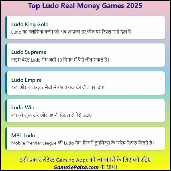 New Ludo Real Money 2025