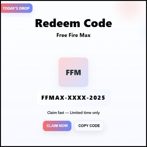 Today's Redeem Code Free Fire Max