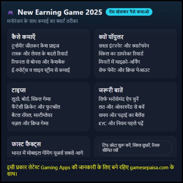 new earning game 2025 गेम खेलकर पैसे कमाओ और मनोरंजन भी (2)