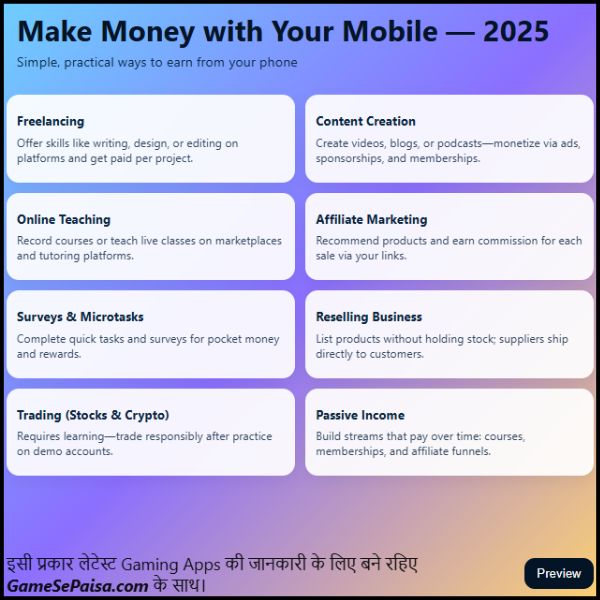 मोबाइल से घर बैठे पैसे कैसे कमाए Mobile उठाओ पैसे कमाओ
