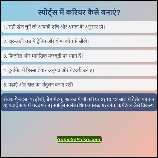 स्पोर्ट्स में करियर कैसे बनाएं