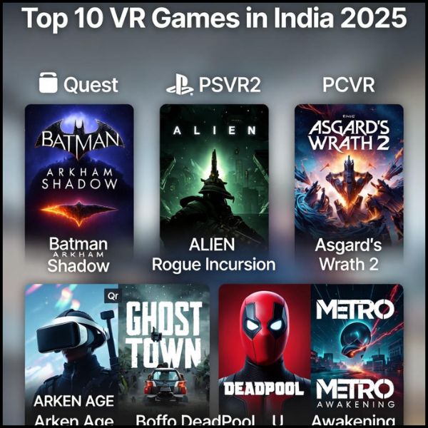 India में Best VR Games 2025: Top 10 नए VR गेम्स जो सबसे ज़्यादा खेले जा रहे हैं?