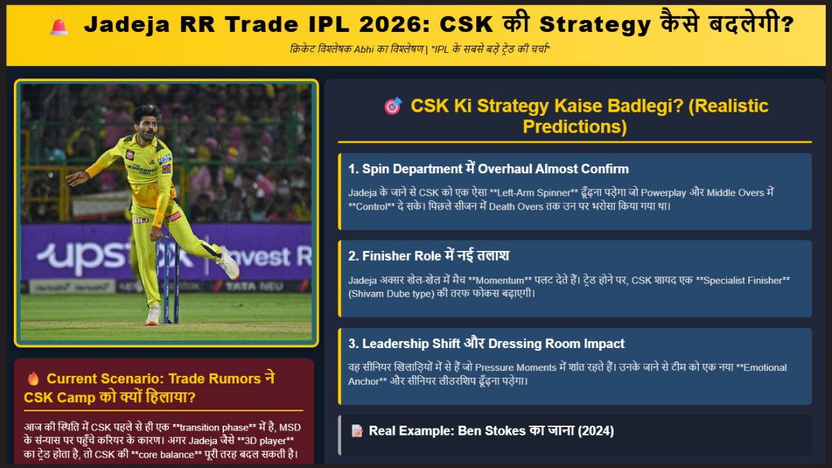 Jadeja RR Trade IPL 2026 CSK Ki Strategy Kaise Badlegi Top Predictions