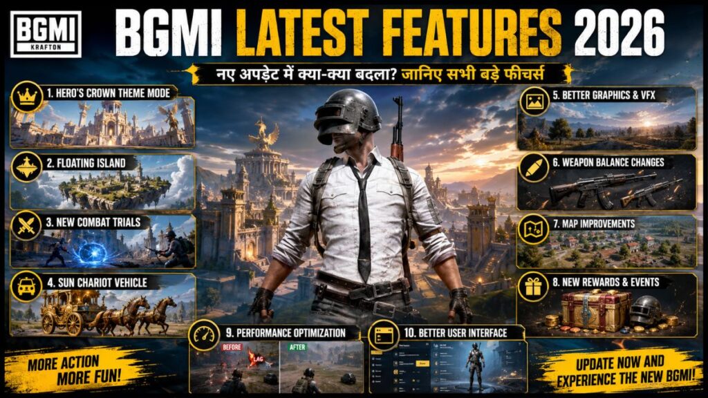 BGMI Latest Features 2026: नए अपडेट में क्या-क्या बदला? जानिए सभी बड़े फीचर्स